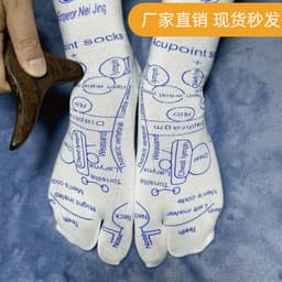 image-Cross-border Warp socks English acupuncture point socks meridian socks Chinese heritage massage socks spot