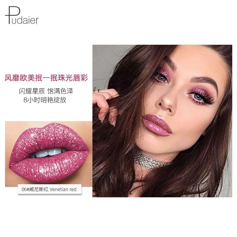 image-Pudaier Pearlescent Lip Gloss - Matte Waterproof 19#