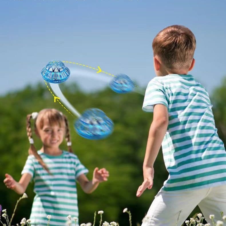 image-Flying UFO Gyroscope Ball - Blue Luminous Induction Toy