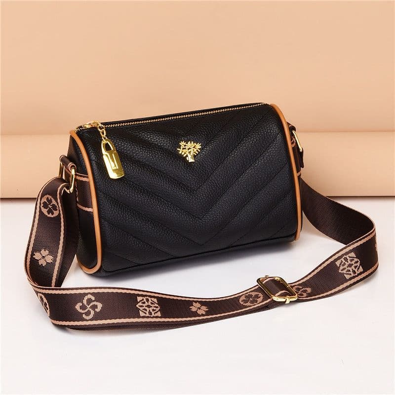 image-Genuine Leather Small Square Crossbody Bag - Green