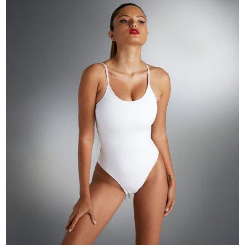 image-Women's One-Piece Swimsuit 4XL Milk Silk Solid