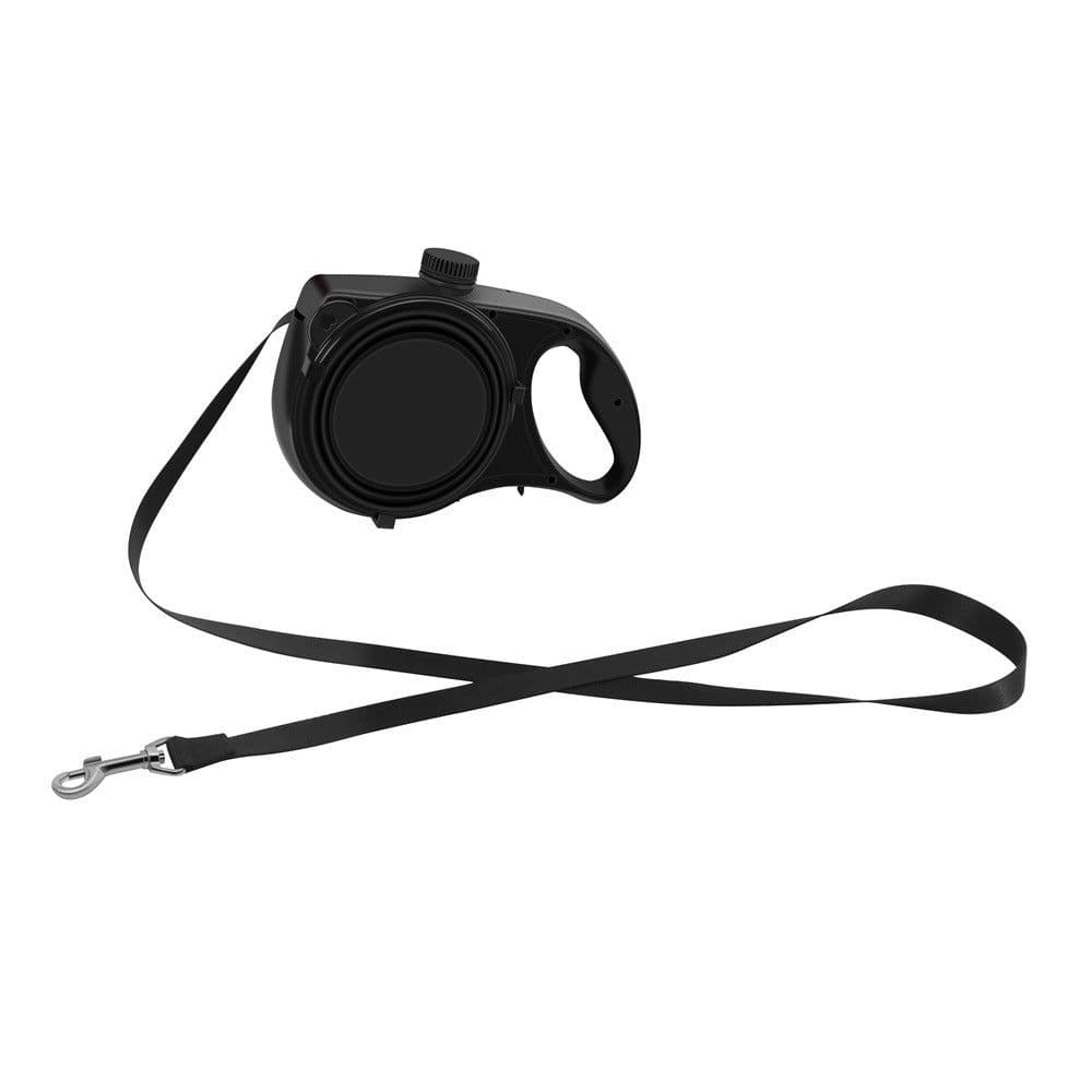 image-Pet Leash with Built-in Water Bottle - Blue ABS 3-in-1