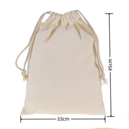 image-Canvas Drawstring Bags - Cotton Linen Storage 33x45cm