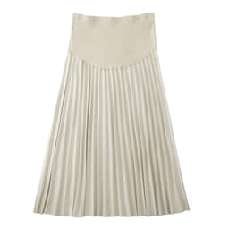 image-Real shot pregnant women skirt autumn and winter outerwear fashion Korean version high waist pleated skirt drape mid-length a-line skirt