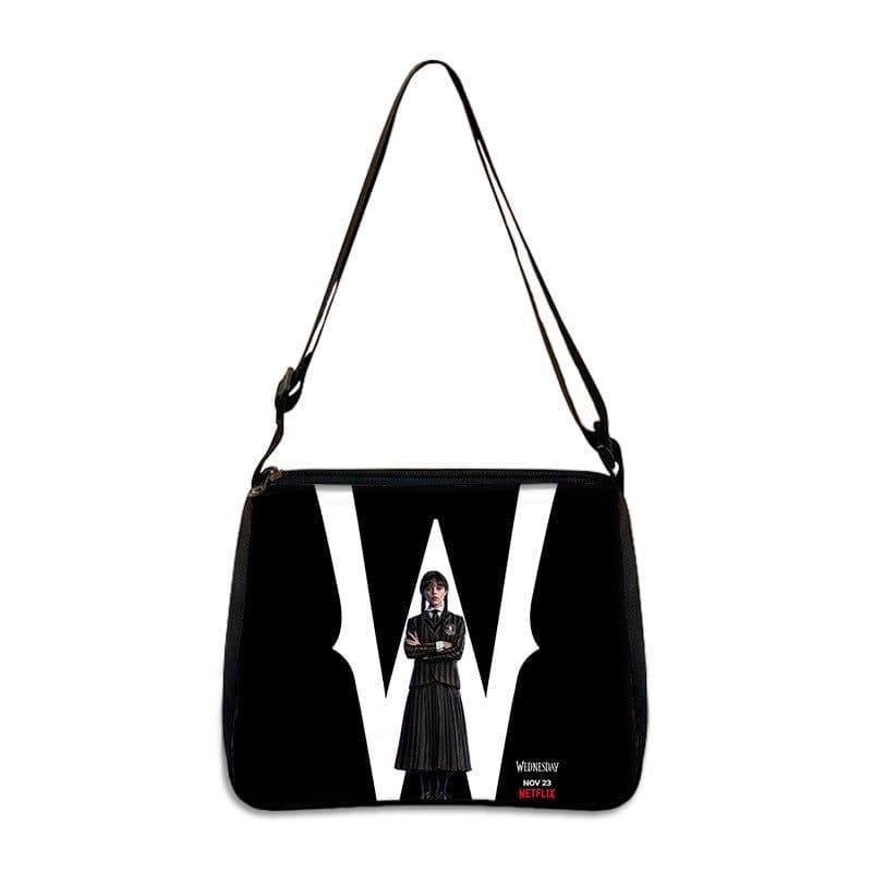 image-Cross-border Adams family Wednesday addams ladies shoulder bag niche armpit bag fashion handbag