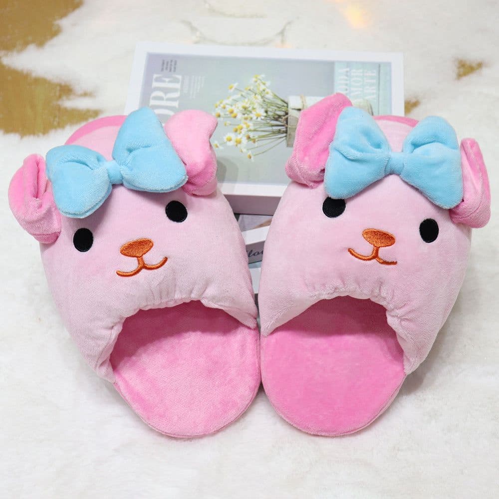 image-Cute Cartoon Slippers - Moving Ears Anti-slip Blue