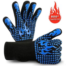 image-Fireproof BBQ Gloves - 800°F Heat Resistant Silicone