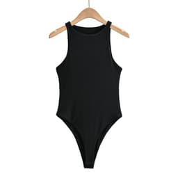 image-Sleeveless Jumpsuit - Slim Fit Top Black/White/Khaki S-XL Fashion Top