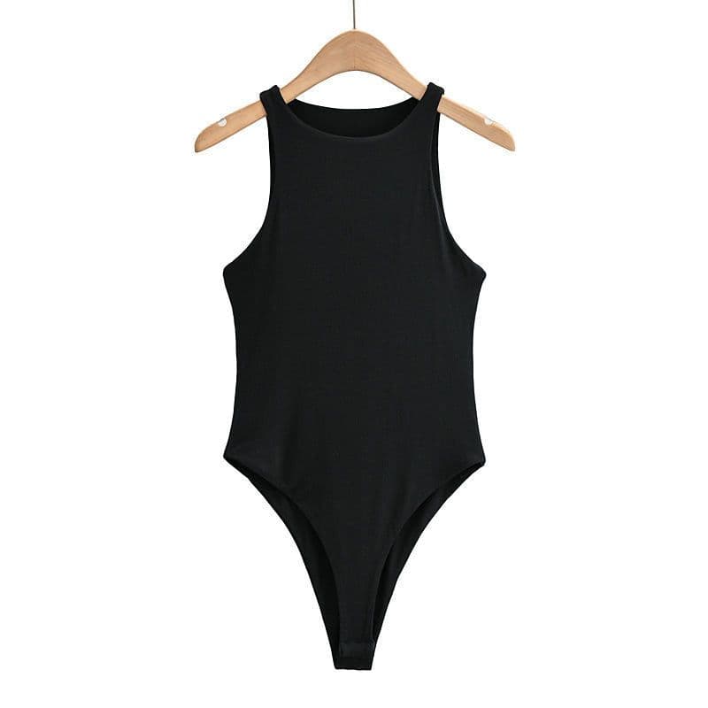 image-Sleeveless Jumpsuit - Slim Fit Top Black/White/Khaki S-XL Fashion Top