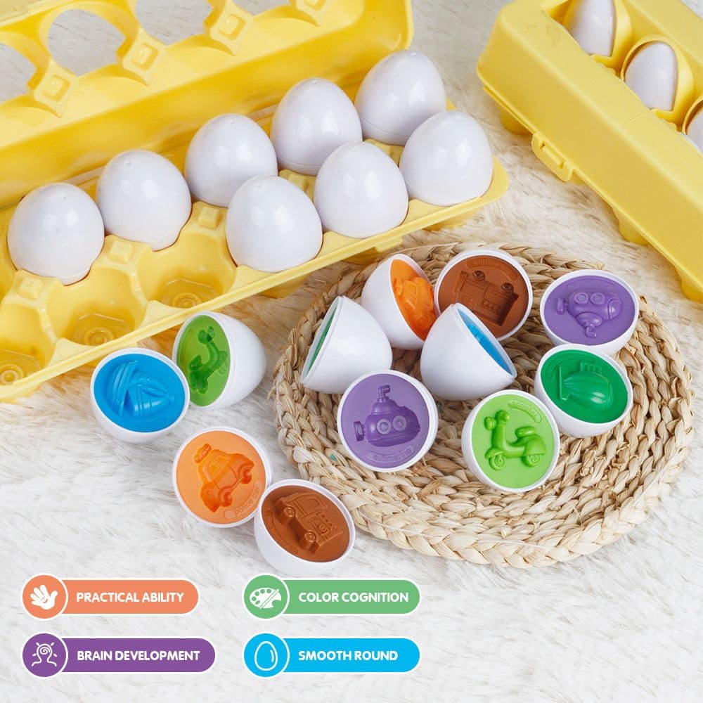 image-Cross-border special for smart egg pairing twisted egg recognition color children's educational early education assembled toy simulation egg box