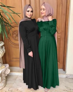 image-Elegant Light Purple Satin Abaya - XXL Muslim Dress, Beading, Sufman Brand