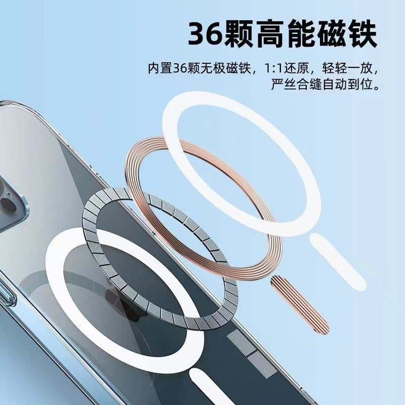 image-iPhone 15 Magnetic Case - Transparent Acrylic Silent Button