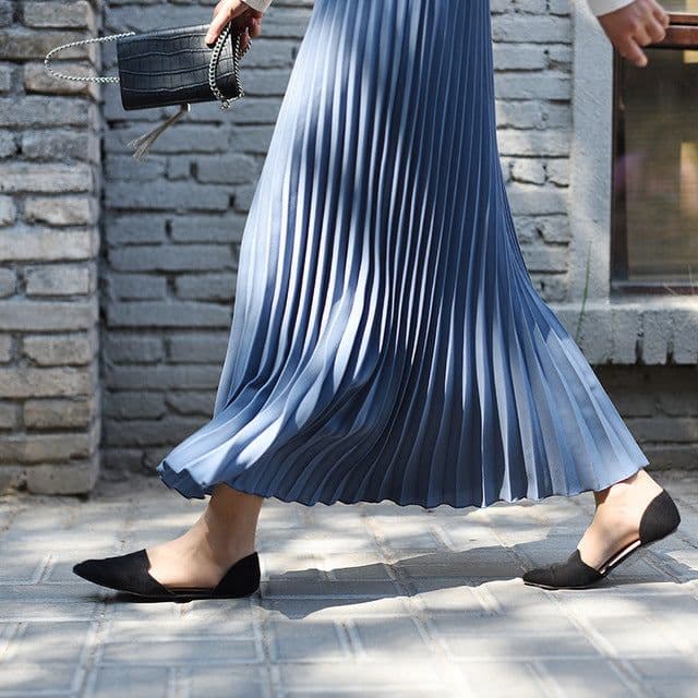image-Lotte 2022 Ginger Yellow Midi Skirt, Large, Urban Style, Polyester Elastic Waist