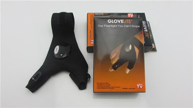 image-Led flashlight fishing maintenance camping running lighting half finger with light night fishing gloves night running with light gloves