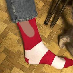 image-Socks - Black Red Stripes Cotton Mid-Tube