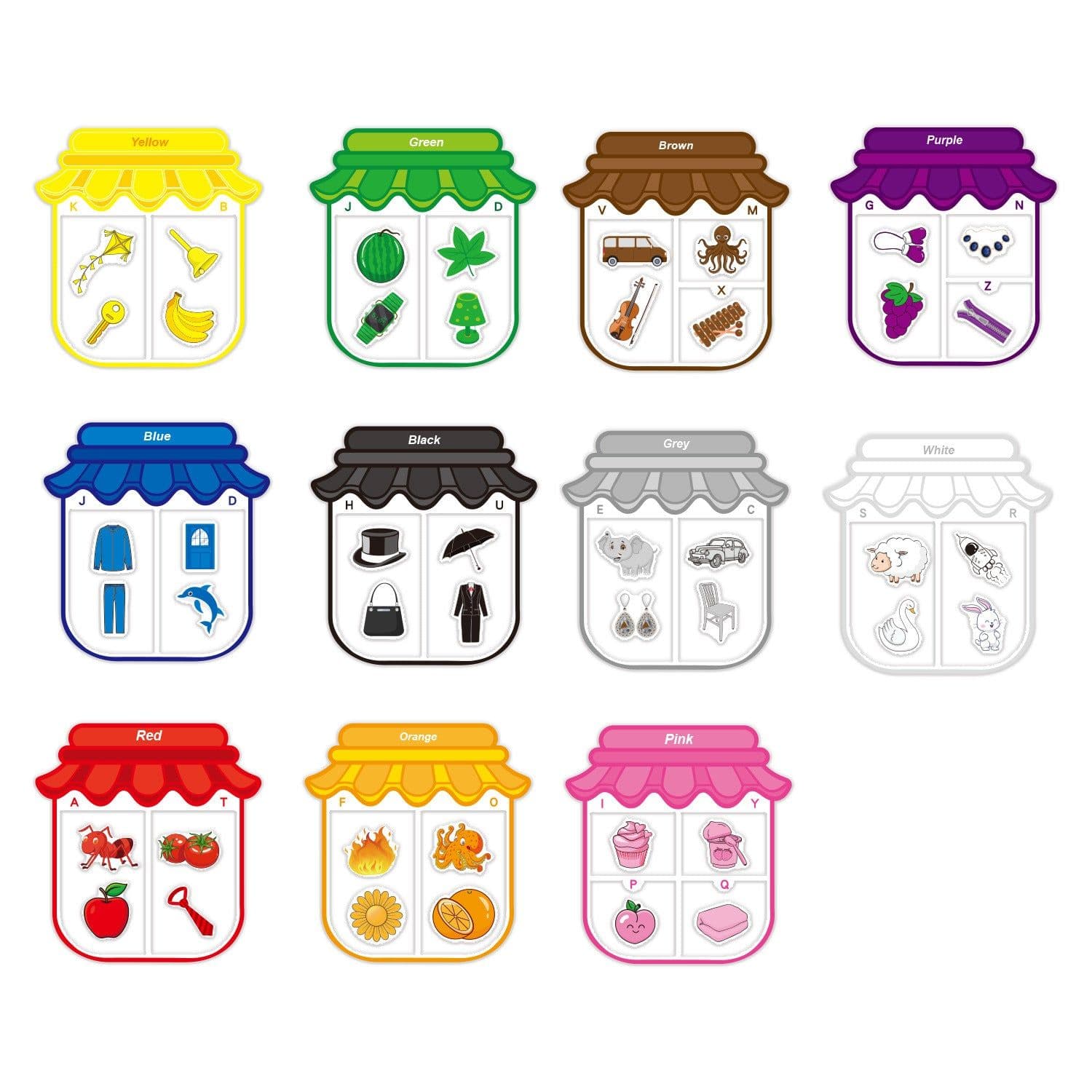 image-Magnetic Color Sorting Toy Alphabet Game Learning Letter Recognition Colorful Shape Matching Kids Fridge Magnet