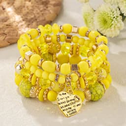 image-Bohemian Wood Beads Elastic Bracelet - Black