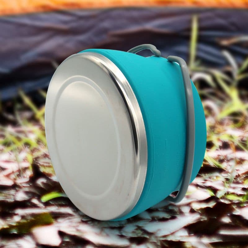 image-Camping Portable Silicone Folding Kettle - 1L Black