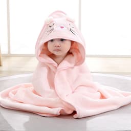 image-Mu Mu Xiong Baby Swaddle Quilt - Elk Coffee Coral Fleece 105cm Newborn