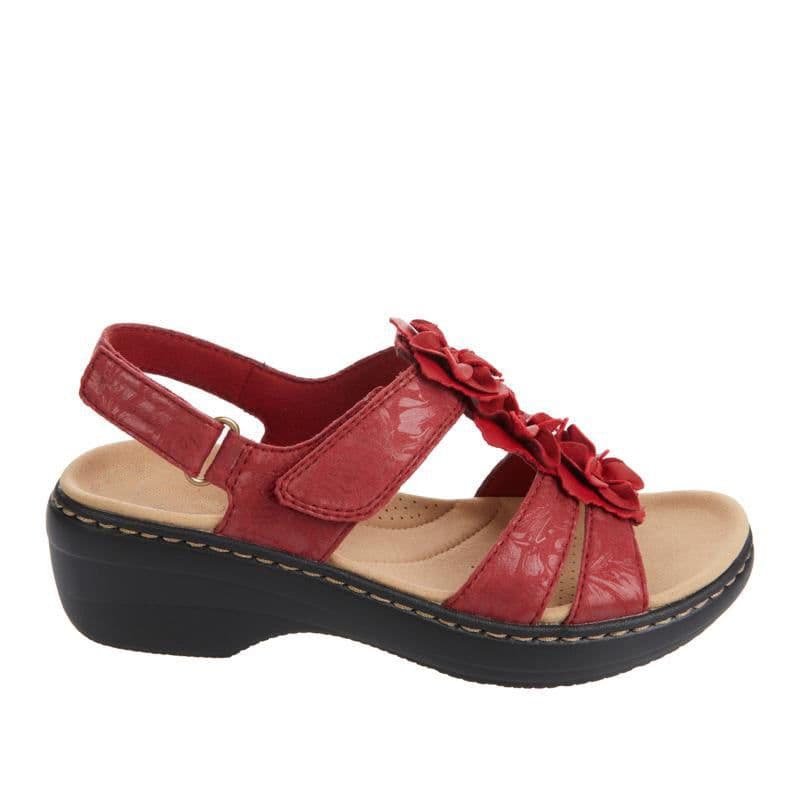 image-Women's Wedge Sandals Gold Flower Fish Mouth Size 43