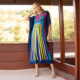 image-European and American new positioning printed blouse seaside holiday long skirt loose blouse bikini swimsuit robe outer wear female