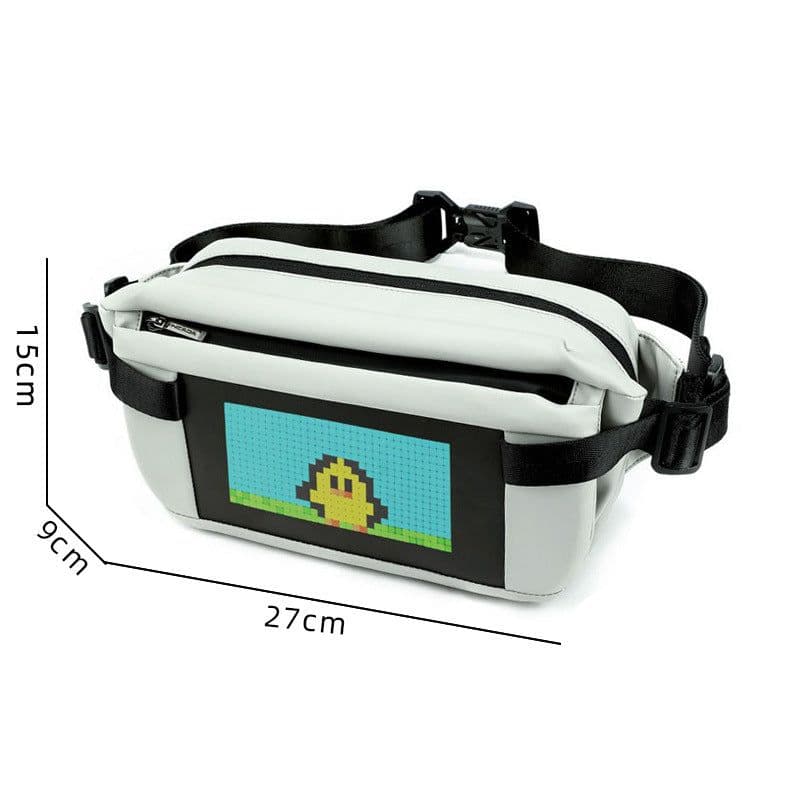 image-Trendy brand LED light-emitting advertising bag Bluetooth DIY functional crossbody bag men's trendy cool design sports chest bag
