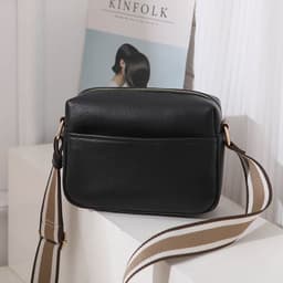 image-Women's PU Crossbody Bag - Small Square Shoulder Bag