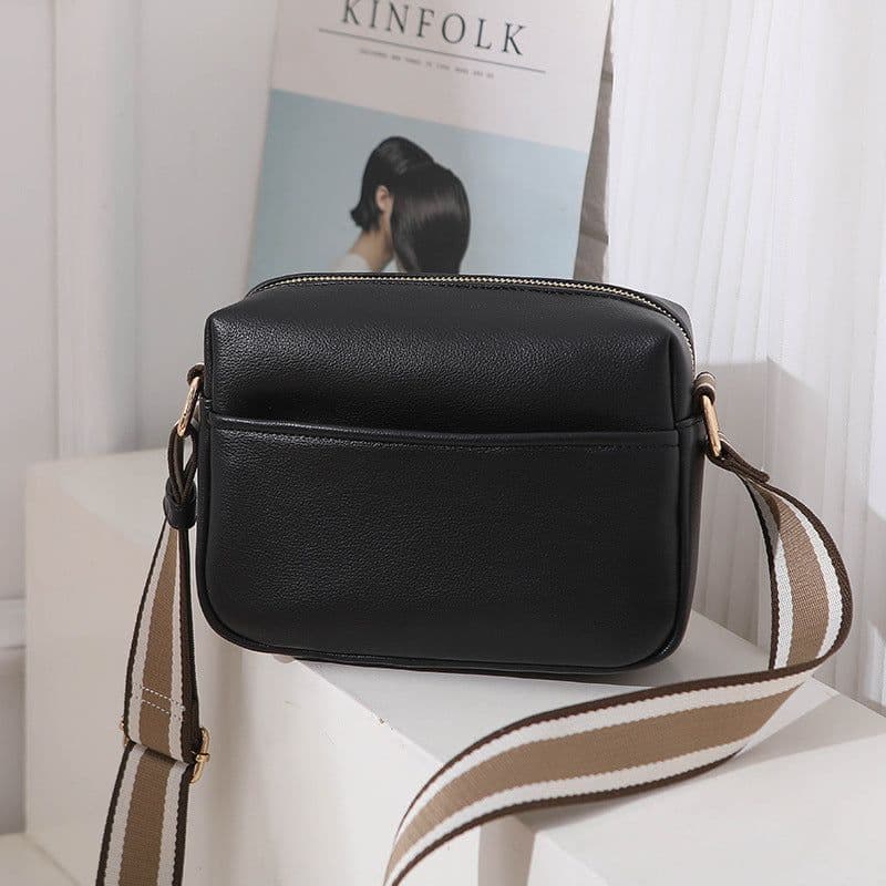 image-Women's PU Crossbody Bag - Small Square Shoulder Bag