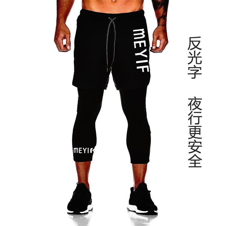 image-Men's BALLGUA Gym Pants - Fitness Running Tights, 85% Polyester, Multiple Pockets