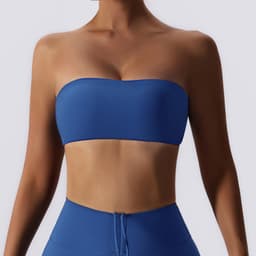 image-Strapless Sports Bra Tube Top Nylon - Nude