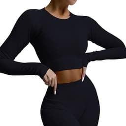 image-2021 Yoga Suit - Brown Four-Piece Set, Short Sleeve, Leggings, Size S