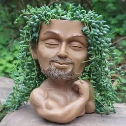 image-Resin Boo Girl Flower Pot Nordic Green Decorative