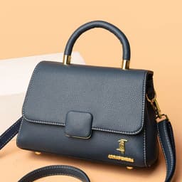 image-Genuine Leather Shoulder Bag - Brown Square