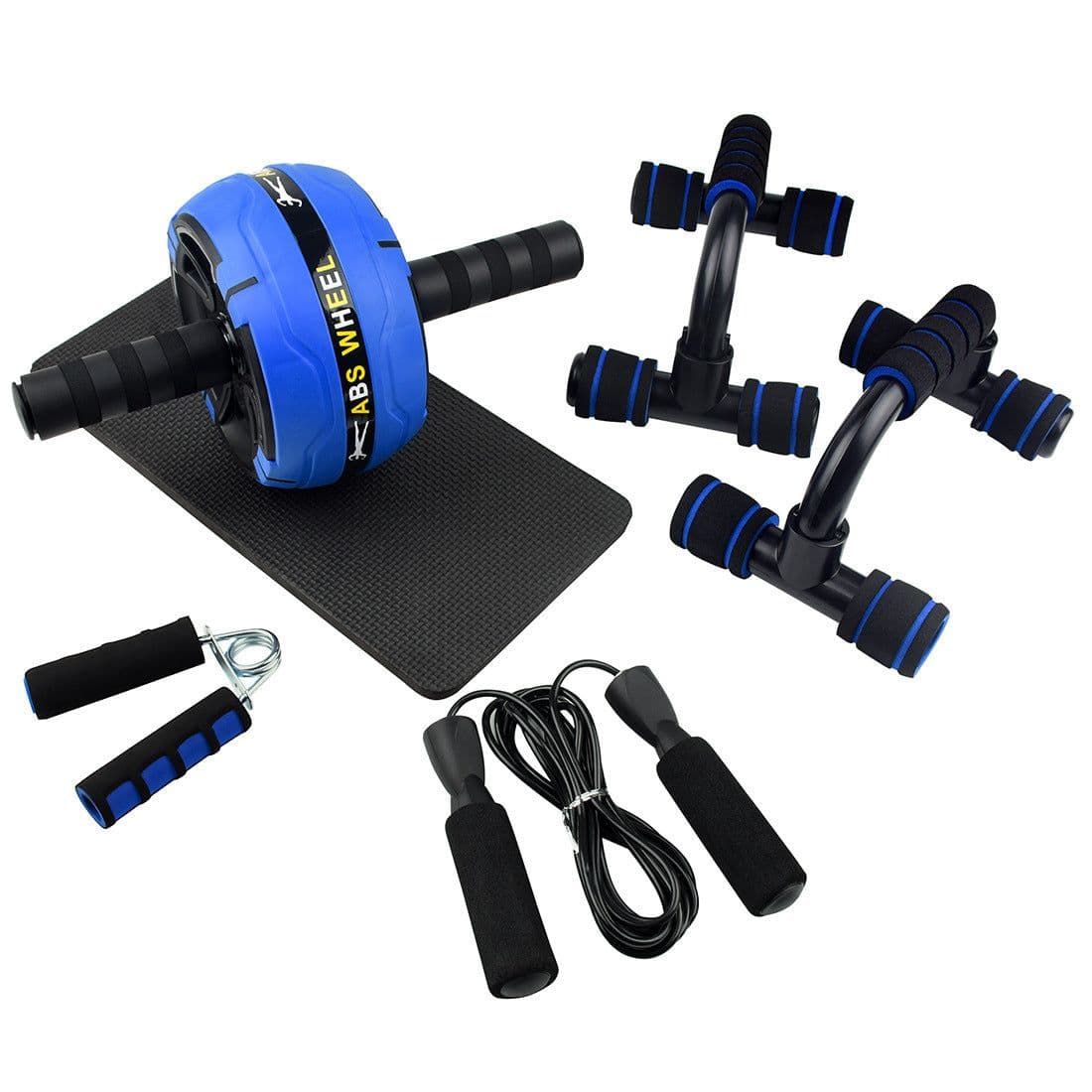 image-LEATOU Ab Wheel 7-Piece Indoor Fitness Equipment Set - LT-TZ32