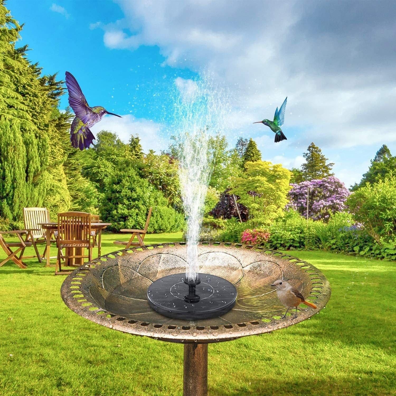image-Solar Fountain Pool Bird Bath Fountain Floating