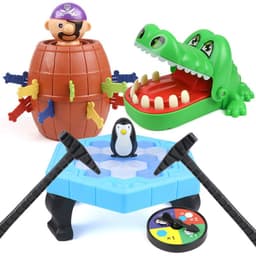image-Hand biting crocodile icebreaker penguin pirate barrel children's educational two-player tabletop game interactive tricky small toys