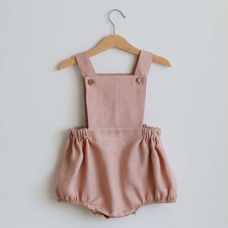 image-Girls Baby Romper - Pink Cotton Sleeveless
