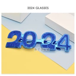 image-2024 Digital Glasses Cross-border New Year's Eve Party Decoration Christmas Glasses Digital Funny Sunglasses