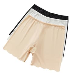 image-Ice Silk Three-Quarter Leggings Women Black