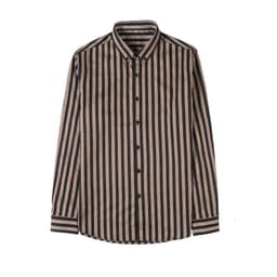 image-Long-sleeved striped shirt for men, business casual, iron-free work clothes, classic coarse-grained shirt, men's trendy light luxury texture