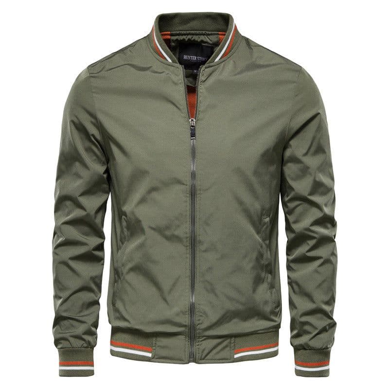 image-Yanqi Clothing Men's Navy Thin Jacket - XXXL Stand Collar