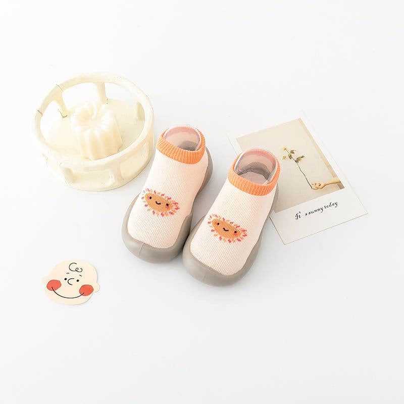 image-Toddler Socks Shoes - Beige Breathable Cotton Low Cut