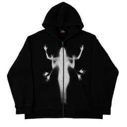 image-2023 European and American dark girl sweatshirts men and women hoodies Gothic couple Harajuku large size long zipper sweatshirt