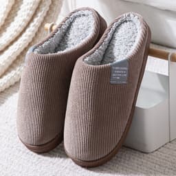 image-Unisex Thick-Soled Winter Cotton Slippers, Green, Size 38-39