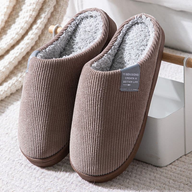 image-Unisex Thick-Soled Winter Cotton Slippers, Green, Size 38-39