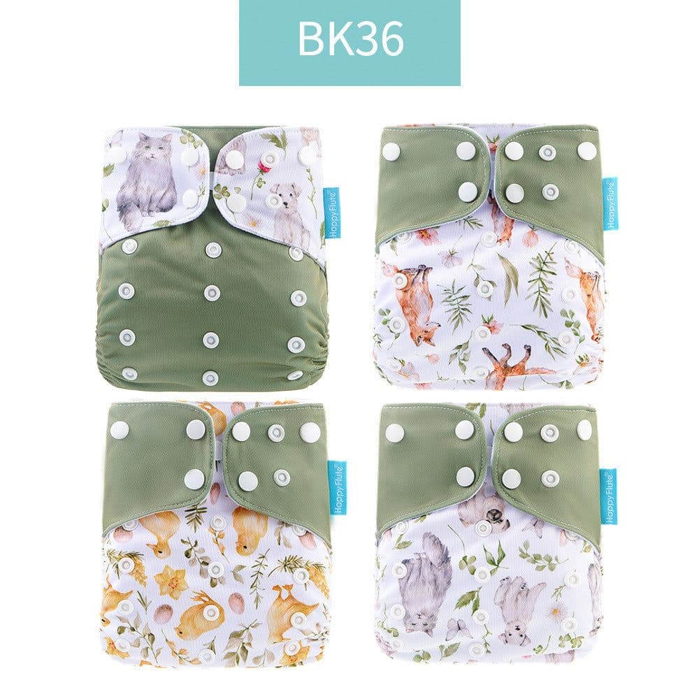 image-Happyflute 4-Pack Washable Training Pants - Waterproof Diapers for Infants 1-3 Years Old