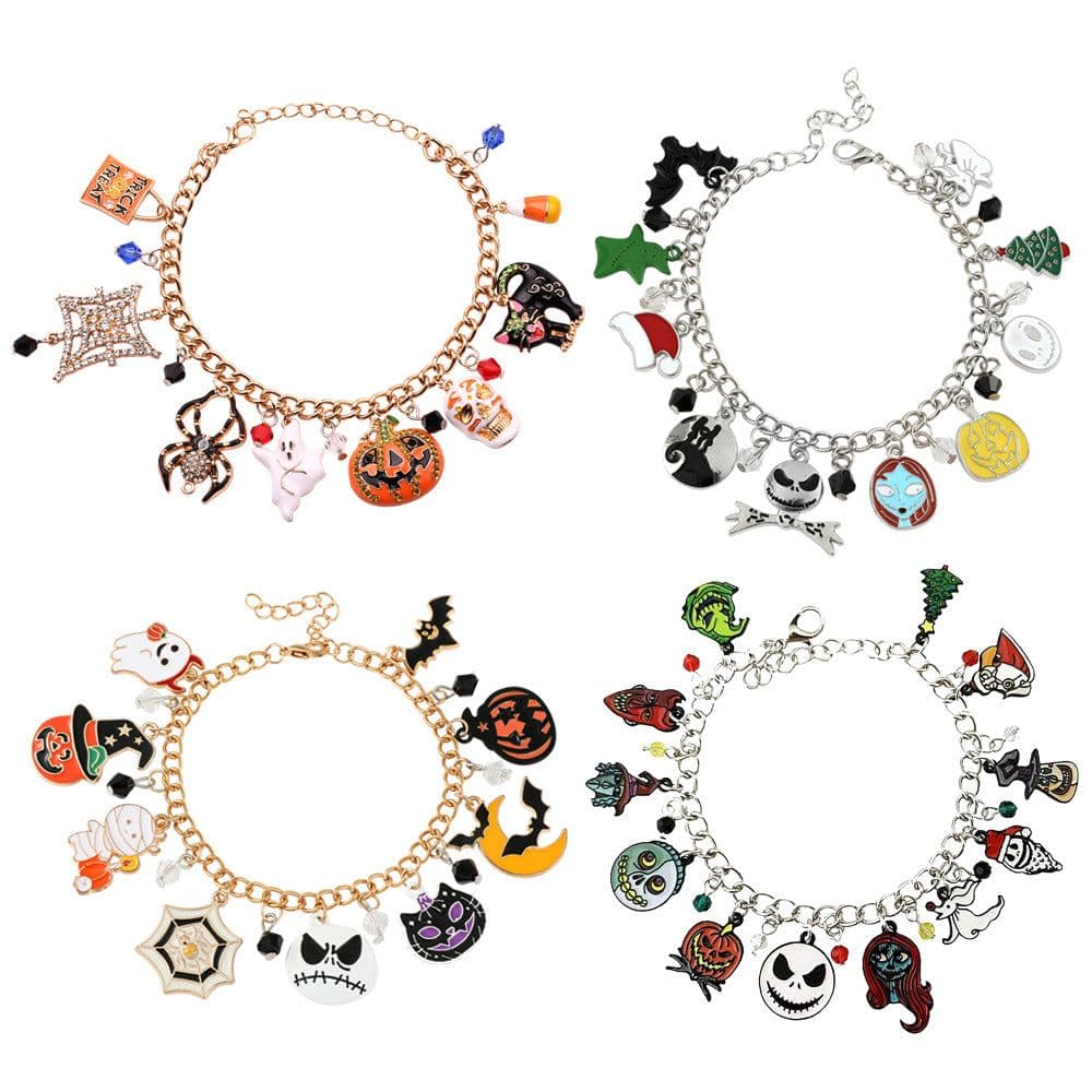 image-Bosu Halloween Bracelet - Pumpkin Spider Bat Ghost