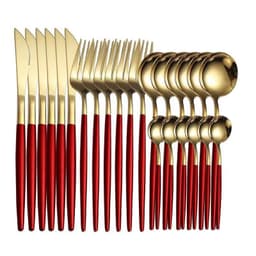 image-Yigang Stainless Steel Flatware Set 24 Piece Silver