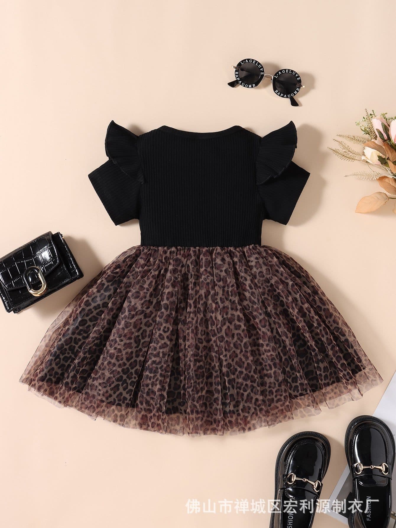 image-Black Mesh Kids Dress - Cotton Japanese Style