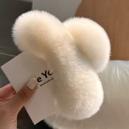 image-Rex Rabbit Fur Hair Clip - Moss Green XL 15cm Plush